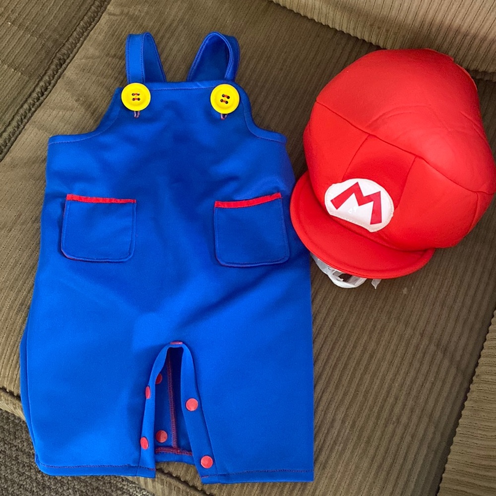 Baby Mario Costume, 6-9 months, custom made